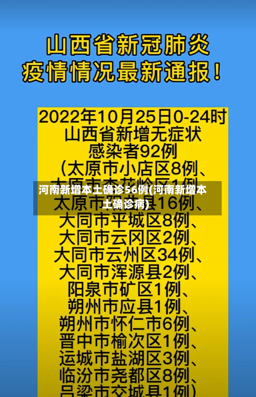 河南新增本土确诊56例(河南新增本土确诊病)