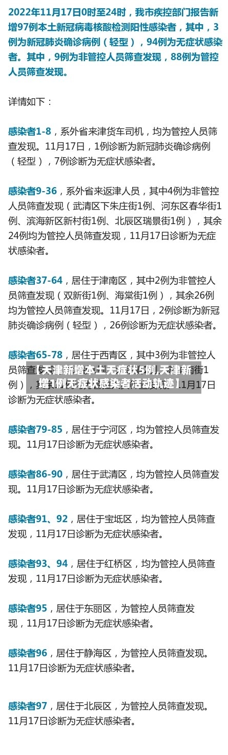 【天津新增本土无症状5例,天津新增1例无症状感染者活动轨迹】-第2张图片