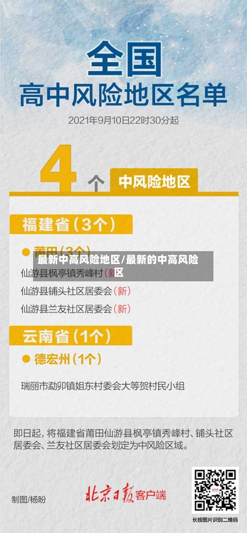 最新中高风险地区/最新的中高风险区