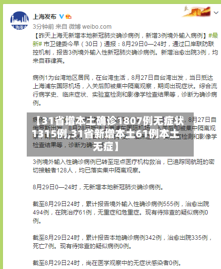 【31省增本土确诊1807例无症状1315例,31省新增本土61例本土无症】-第2张图片