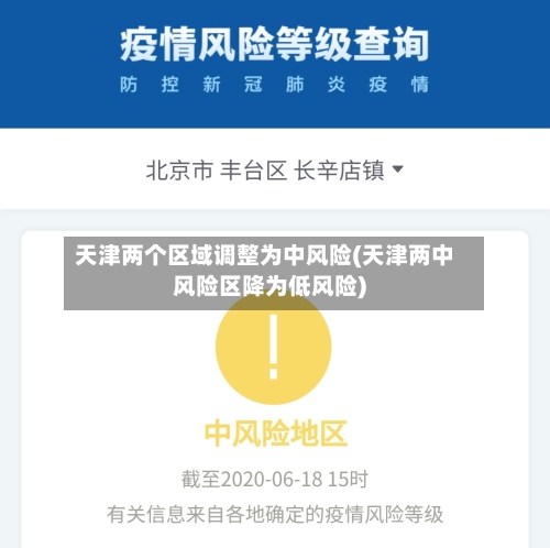天津两个区域调整为中风险(天津两中风险区降为低风险)-第3张图片