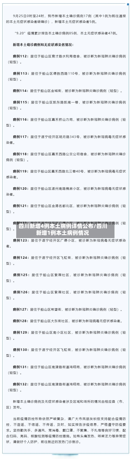 四川新增4例本土病例详情公布/四川新增1例本土病例情况-第3张图片