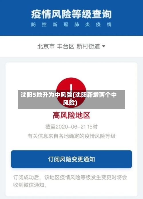 沈阳5地升为中风险(沈阳新增两个中风险)